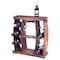 Vintiquewise Decorative Wooden 8 Bottle Rustic Wine Rack with Glasses Holder QI003606 - alternate 1